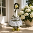 thumbnail image 4 of PiGOGI Rural Floral Lace Dress Costume Set for Porch Goose Statue Garden Courtyard Outdoor Decorative Clothing (Goose Not Included), 4 of 7