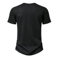 thumbnail image 4 of Lovskoo Mens Casual Henley Shirts V Neck Short Sleeve Trendy Casual Solid Color Slim T Shirt Tops Blouse Vacation Beach Summer Tops Black, 4 of 9