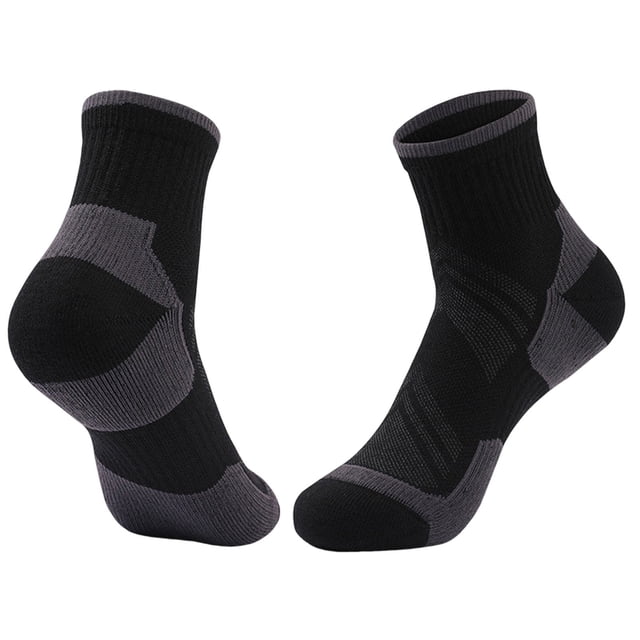 Casual Mens Socks For Daily Wear And Outdoor Sports With Color Blocked Style In Black Material Nylon Spandex One Size Length 7.48 Inches Height 4.33 Inches These Socks For Men Are Breathab
