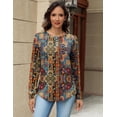 thumbnail image 4 of Zeagoo Womens Henley Tops Long Sleeve Boho Style Tee Shirts Dressy Outfits Blouses Business Casual, 4 of 6