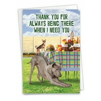 1 Funny Thank You Card with Envelope - Dog Assistance C6880TYG