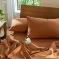 thumbnail image 3 of MooMee Pillowcases 100% Washed Cotton Linen Like Textured Envelope Closure Set of 2 (Burnt Orange, King), 3 of 5