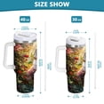 thumbnail image 3 of DIXRUYEE Steel Water Bottles Tumbler Creative Radiant Feline in Bloom Pattern 40oz/30oz, 3 of 9
