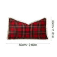 thumbnail image 3 of Hometravel Christmas Plaid Cushion Cover, Brushed Fabric Sofa Pillow Case, Red Green White Pattern for Bedroom and Living Room Decor, 3 of 6