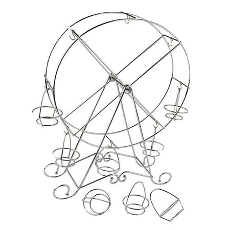 

Rotating Ferris Wheel Dessert Server 8 Cupcakes Serving Tray Carnival Circus Themed Stainless Steel