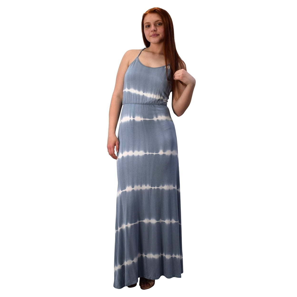 Spaghetti Strap Scoop Neck Ruffle Bodice Dress Clover