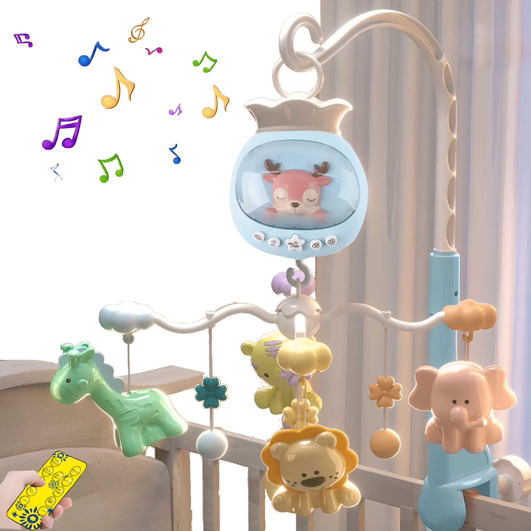 Koala Baby Essentials Jungle Mobile - Mocha with Elephant, Monkey