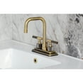 thumbnail image 2 of Kingston Brass KS6643KNL Knurled Double-Handle 3-Hole Deck Mount 4-Inch Centerset Bathroom Faucet with Brass Pop-Up in Antique Brass, 2 of 8