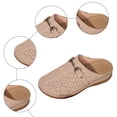 thumbnail image 6 of Rokment Women's Orthopedic Clogs and Mules Fashion Comfortable Leather Closed Toe Platform Wedges Slip on Mid Heels Dress Slides Sandals for Woman Beach Summer Beige Size 6, 6 of 8