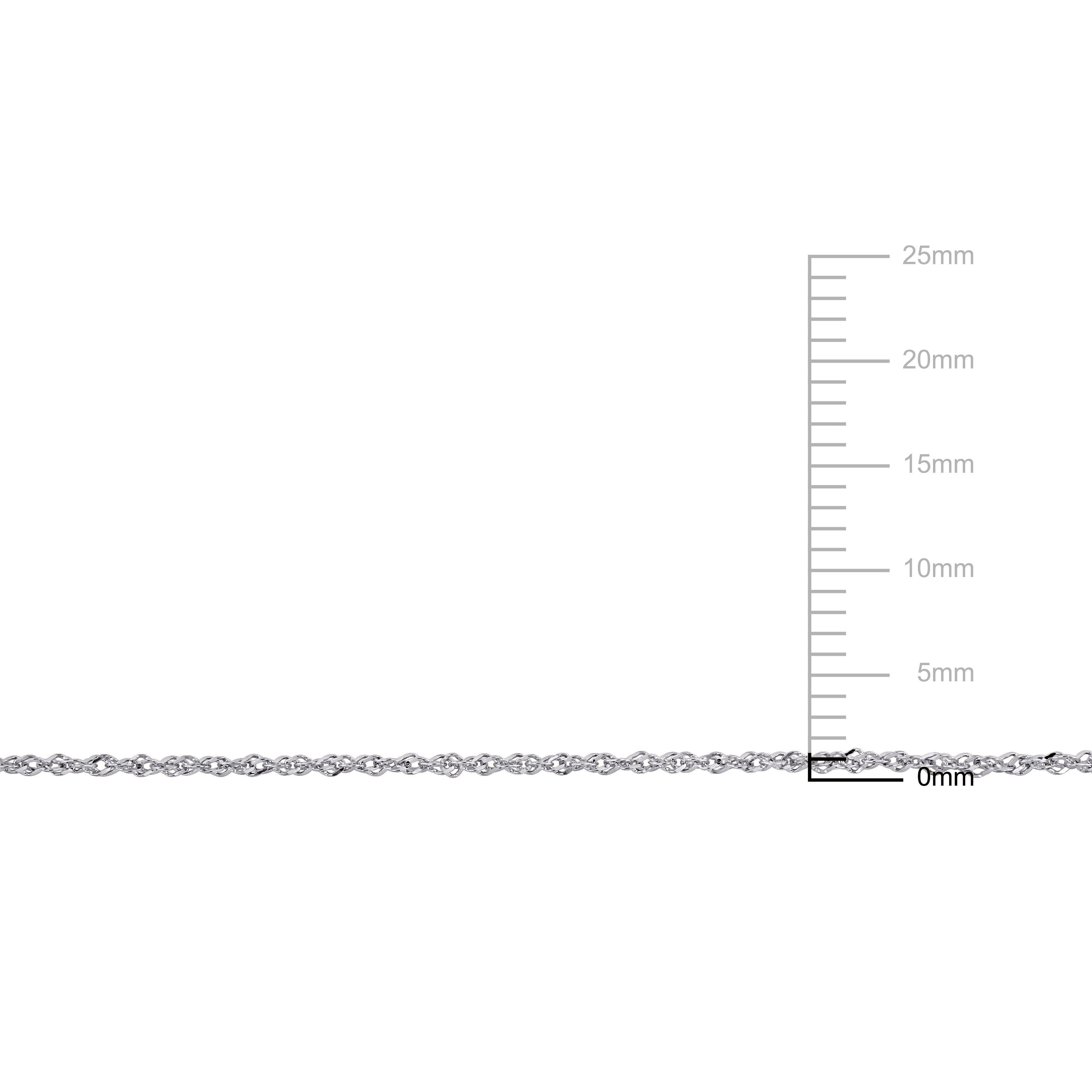 Everly Women's 1.2mm 14k White Gold Sparkling Singapore Chain Necklace