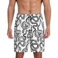 thumbnail image 3 of Lsque Hand Drawn Snake Mens Sleep Pajama Shorts,Short Pajama Pants, Cotton Ultra-Soft Knit-XX-Large, 3 of 9