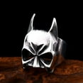 thumbnail image 6 of HOOUN Hero Mask Rings for Men Stainless Steel Bat Mask Helmet Ring Vintage Punk Ring-11, 6 of 7