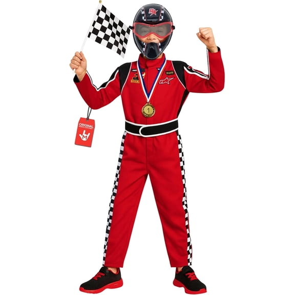 Morph Racecar Driver Red Costume Boys Halloween Costume for Boy Red Large
