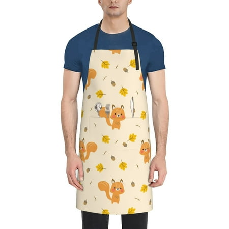 

Coaee Squirrel And Leaves for Waterproof Apron for Unisex Adult with Adjustable Bib Apron