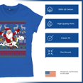 thumbnail image 4 of Tee Hunt Santa Claus Riding a Unicorn T-Shrit Merry Christmas Ugly Sweater Women's T-Shirt Tee, Blue, XX-Large, 4 of 5