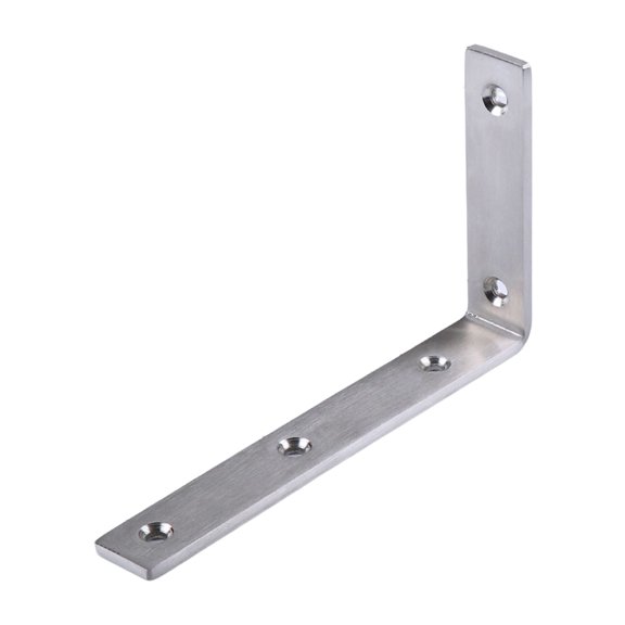 Injueey 4 Uds soporte L soportes de esquina estante de grueso soporte de partición estante de estantería con acabado cepillado de acero Decoración del hogar 175*105*25*5mm