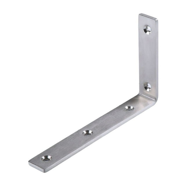 fastboy 4pcs L Bracket Corner Braces Thickened Table Shelf Partition Support Stainless Steel Brushed Finish Bookshelf Rack 175*105*25*5mm