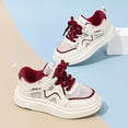thumbnail image 4 of LTTVQM Sneakers for Girls Boys Lace-Up Mesh Chunky Platform Breathable Running Walking Shoes Comfortable Soft Casual School Athletic Footwear Wine 10 Toddler, 4 of 5