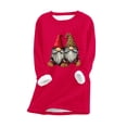thumbnail image 2 of Wowcloth Women's Thermal Shirt with Christmas Print, Fleece Lined for Warmth, Long Sleeve Round Neck Fitted Design for Autumn Winter and Daily Wear, 2 of 5