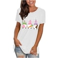 thumbnail image 1 of EQWLJWE Hauts à Col en V pour Femmes Mode T-shirt Décontracté de Pâques Imprimé Col Rond Manches Courtes Pull Blouse Été pour Femmes 2023, 1 of 8