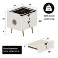 thumbnail image 4 of FINE MAKER Smart Double Drawer Nightstand, Bedroom Storage Cabinet with Wireless Charging and 3 Colors LED, Sofa Side Table, 4 of 12