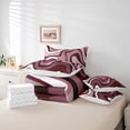 thumbnail image 6 of jejeloiu Geometric Wave Striped 7-Piece Twin Bedding Sets,Abstract Lines Bedding Comforter Set,Red Brown Sheet Sets For Children,Breathable Home Decor Reversible, 6 of 8