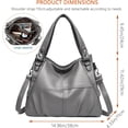 thumbnail image 2 of Sunyuer Vintage Hobo Bag for Women, Large Capacity PU Soft Leather Slouchy Tote Purse Single Shoulder Crossbody Handbag, 2 of 7