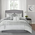 thumbnail image 2 of Madison Park Bennett Geometric 7-Piece King Jacquard Comforter Set, Grey, 2 of 7