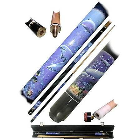 Dolphin 2-Piece Pool Cue Stick with Case