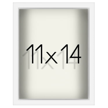 Americanflat 11x14 Shadow Box Frame with Shatter-Resistant Glass Silhouette Collection Large Display - White