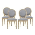 thumbnail image 2 of Noble House Karter Indoor French Fabric Dining Chairs, Set of 4, Light Gray, 2 of 8