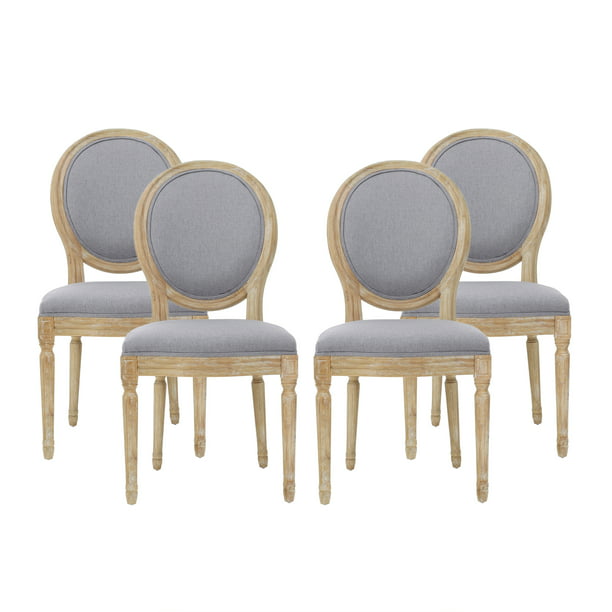 Noble House Karter Indoor French Fabric, French Country Tufted Dining Chairs