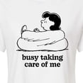 thumbnail image 3 of Peanuts - Busy Taking Care Of Me - Juniors Cropped Cotton Blend T-Shirt, 3 of 7