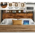 thumbnail image 3 of Dyzmo Queen Bed Frame with Headboard, Metal Platform Bed with Smart LED Lights and USB Charging Station, Easy Assembly, No Box Spring Needed, Retro Brown, 3 of 8