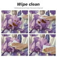 thumbnail image 4 of Nawypu Spring Vintage Floral Purple Iris Elastic Fitted Edged Round Tablecloth Anti-Shrink Table Cloth Washable Table Cover for Indoor Outdoor Party Picnic Dinner Decor, 4 of 7