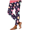 thumbnail image 2 of Xdegoge Casual Workout Leggings for Women High Waisted Stretchy Tummy Control Heart and Egg Pattern Yoga Tights Athletic Fitness Spring Pants, 2 of 5