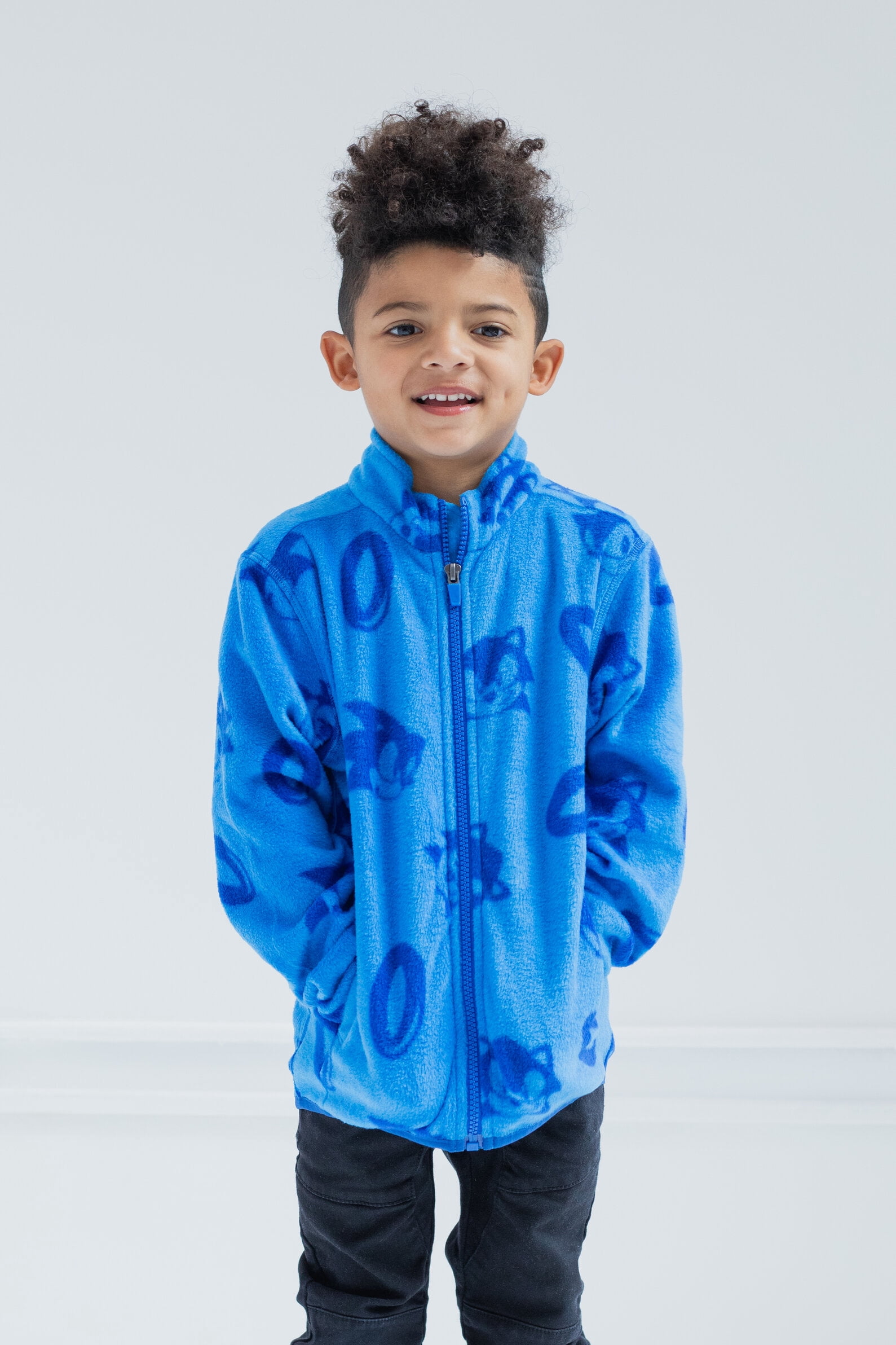 SEGA Sonic The Hedgehog Little Boys Fleece Zip Up Jacket Blue 4