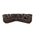 thumbnail image 2 of Pemberly Row Power Reclining Sectional with Faux Leather in Brown, 2 of 8