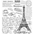 thumbnail image 3 of Paris Duvet Cover Set, Traditional Famous Parisian Elements Bonjour Croissan Coffee Eiffel Tower Print, Decorative 2 Piece Bedding Set with 1 Pillow Sham, Twin Size, Black and White, by Ambesonne, 3 of 3