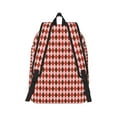 thumbnail image 6 of Rocae Red and Brown Squares for Durable Canvas Backpack Leisure Large Bag Travel Rucksack Multi-function Backpack Medium, 6 of 8
