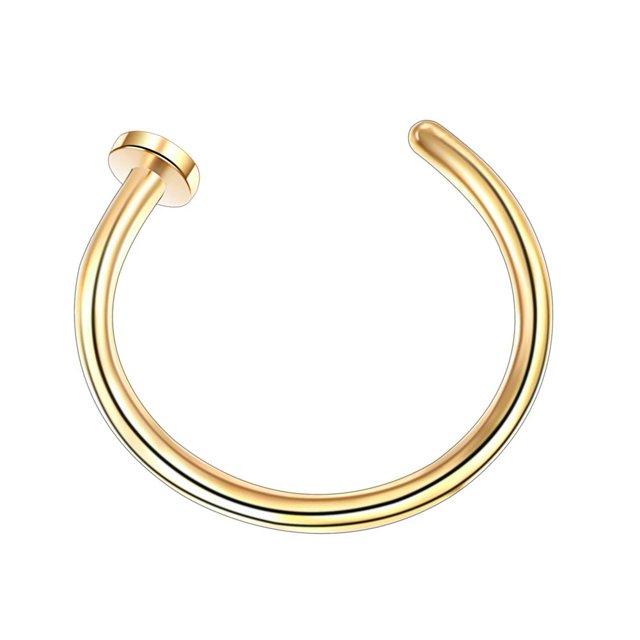 Non-Piercing Jewelry - Clip-On Nose and Lip Rings with Stainless Steel Finish