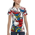 thumbnail image 5 of Hello Kitty T Shirts For Girls Boys, 3d Print Cartoon Graphics T Shirt, Youth Crewneck T-Shirt, Unisex Short Sleeve Top Tees Age 4-16 Years, 5 of 7