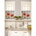 thumbnail image 5 of Retro Floral 2 Panel Kitchen Curtains for Small Windows, Red Yellow Tulips Barm Doors Farmhouse Wooden Bathroom Tier Curtain, Short Window Treatment for Bedroom/Living Room 55"x24", 5 of 6