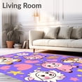 thumbnail image 2 of ODIKA 2'x3' Machine Washable Non-Slip Area Rug, Charming Barnyard Friends Indoor with Animated Livestock Graphics High Traffic Rug, Purple, 681305, 2 of 7