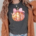 thumbnail image 2 of Disco Fall Pumpkin Shirt for Women and Teens Girly Coquette Bow Pumpkin T-Shirt for Halloween Pepper Shirt Adult Small, 2 of 4