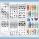 thumbnail image 3 of 6 placas para estampar uñas con flores, corazones, estrellas, palabras, animales marinos y diseños geométricos. Plantillas para manicura., 3 of 7