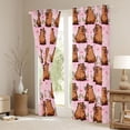 thumbnail image 3 of Manfei Kawaii Capybara Blackout Curtains Set of 2 (52x84 Each) for Preppy Child,Cartoon Animal Window Curtains,Spring Garden Flowers Curtains and Drapes,Lightweight Room Decor, 3 of 6