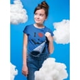 thumbnail image 2 of I Love Sharks T-Shirt Juniors -Smartprints Designs,  x-Small, 2 of 4