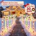 thumbnail image 3 of 30" 10PK 120LED Christmas Candy Cane Pathway Lights Outdoor Yard Decoration 8 Lighting Modes Flashing Outdoor Thicken Lighted Christmas Candy Decor for Garden, 3 of 11
