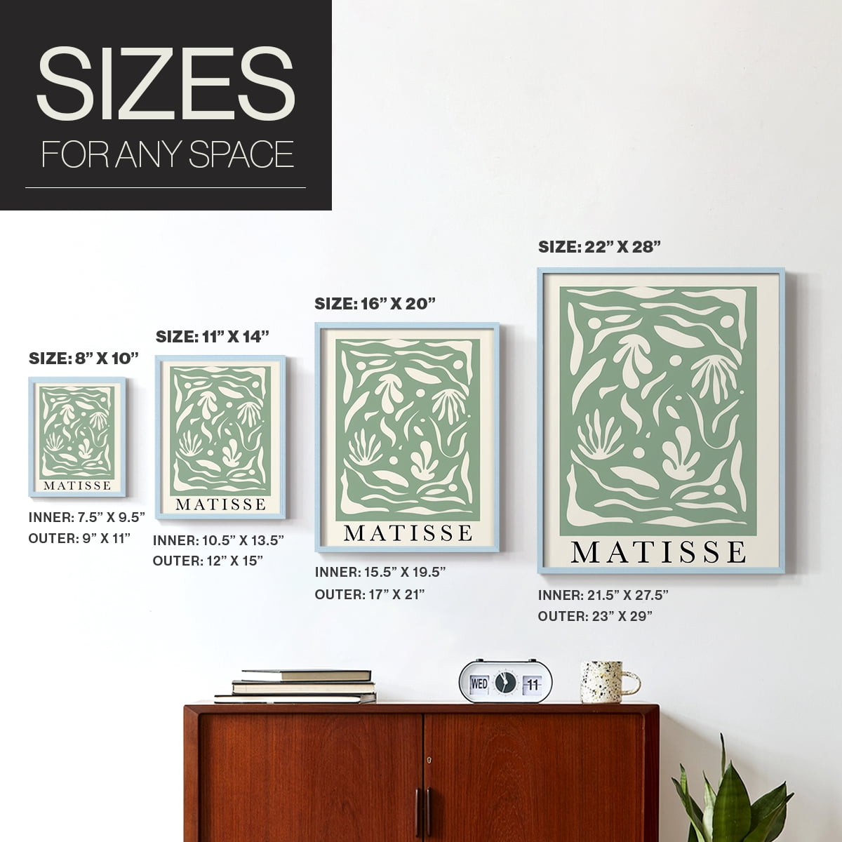 Matisse CLXXXIV Framed Print in Blue Solid Wood 8 x 10 Framed Print
